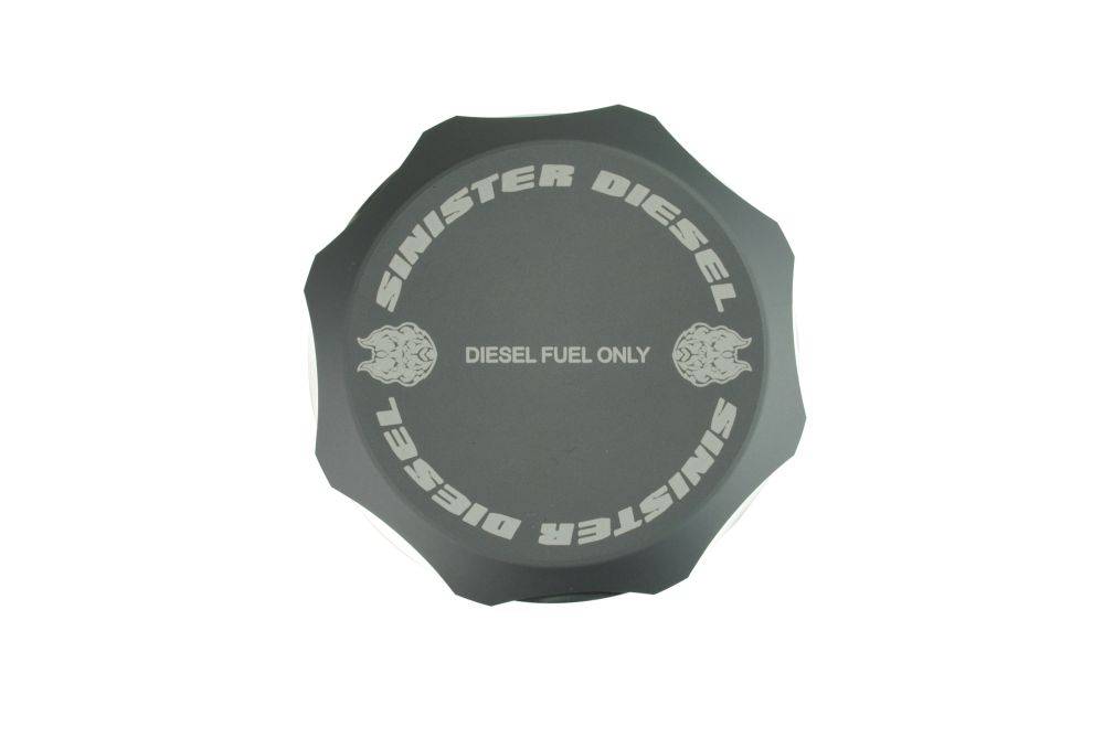 Sinister Diesel Fuel Cap for 20032007 Ford Powerstroke 6.0L (Gray)