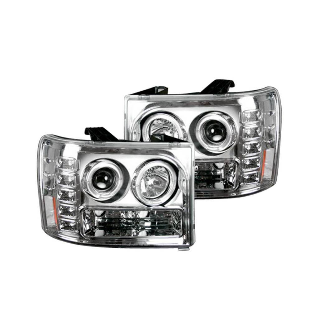 Recon Clear Chrome Projector Headlights for GMC Sierra/Denali 2007-2013