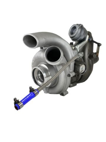 Image 2: Sinister Diesel Turbo Coolant Feed Line for 2011-2014 Ford Powerstroke 6.7L