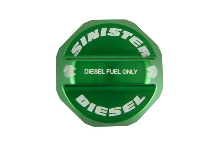Image 2: Sinister Diesel Fuel Cap for 2008-2020 Ford Powerstroke (Green)