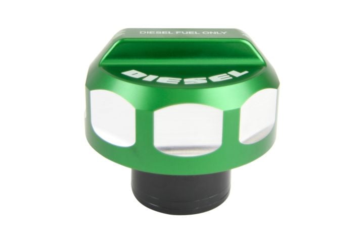 Image 7: Sinister Diesel Fuel Cap for 2008-2020 Ford Powerstroke (Green)