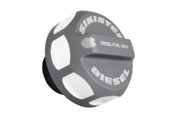 Sinister Diesel Fuel Cap for 2008-2020 Ford Powerstroke (Gray)