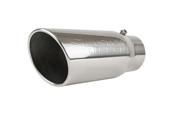 Image 1: Sinister Diesel Polished 304 Stainless Steel Exhaust Tip (4" to 5")