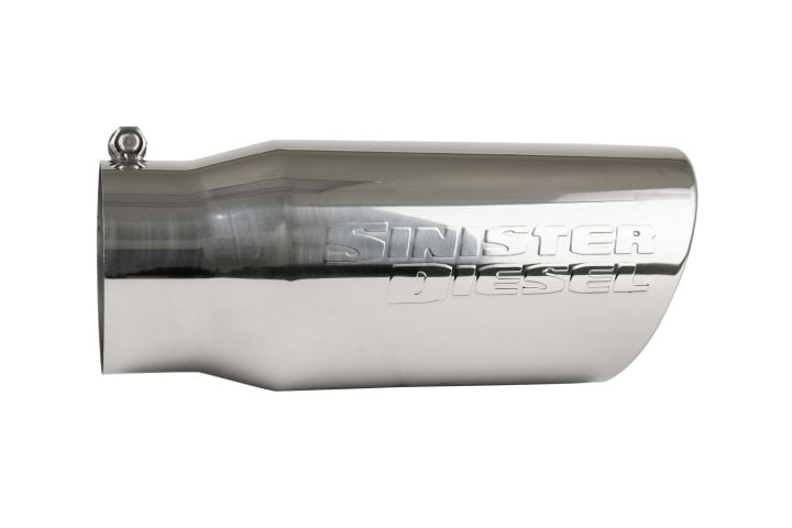 Image 5: Sinister Diesel Polished 304 Stainless Steel Exhaust Tip (4" to 5")