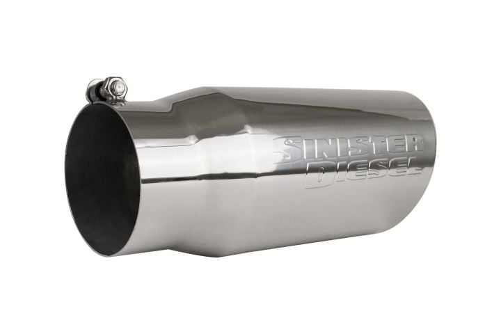 Image 6: Sinister Diesel Polished 304 Stainless Steel Exhaust Tip (4" to 5")