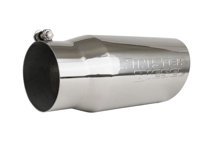 Image 8: Sinister Diesel Polished 304 Stainless Steel Exhaust Tip (4" to 5")
