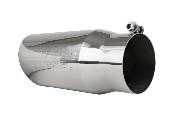 Image 9: Sinister Diesel Polished 304 Stainless Steel Exhaust Tip (4" to 5")