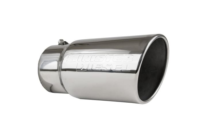 Image 4: Sinister Diesel Polished 304 Stainless Steel Exhaust Tip (5" to 6")