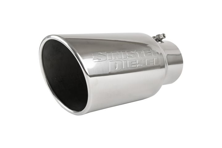 Image 1: Sinister Diesel Polished 304 Stainless Steel Exhaust Tip (4" to 6")