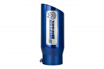 Sinister Diesel Dual Wall Exhaust Tip W/ Angle Cut 5" to 6" Blue