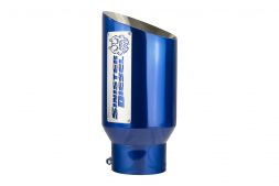 Sinister Diesel Dual Wall Exhaust Tip W/ Angle Cut 4" to 6" Blue