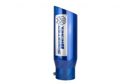Sinister Diesel Dual Wall Exhaust Tip W/ Angle Cut 4" to 5" Blue (Blem)