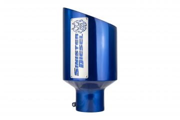 Sinister Diesel Dual Wall Exhaust Tip W/ Angle Cut 4" to 8" Blue
