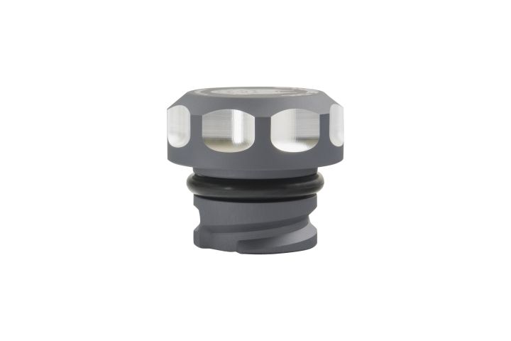 Image 3: Sinister Diesel Oil Fill Cap for 2011-2023 Ford Powerstroke 6.7L (Gray)
