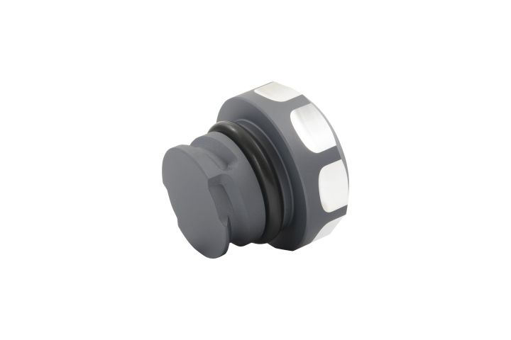 Image 4: Sinister Diesel Oil Fill Cap for 2011-2023 Ford Powerstroke 6.7L (Gray)