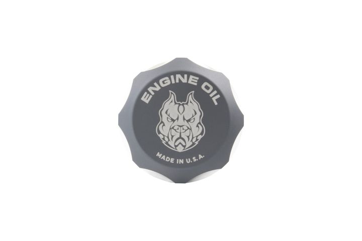 Image 5: Sinister Diesel Oil Fill Cap for 2011-2023 Ford Powerstroke 6.7L (Gray)