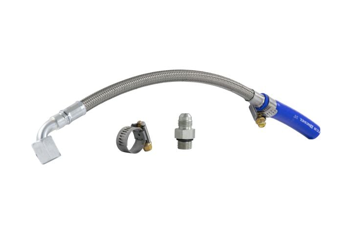 Image 1: Sinister Diesel Turbo Coolant Feed Line for 2011-2014 Ford Powerstroke 6.7L