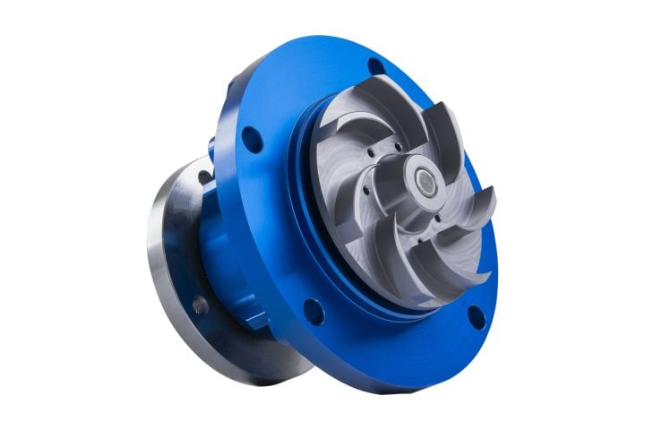 Image 2: Sinister Diesel Billet Water Pump for 2003-2004 Ford Powerstroke 6.0L