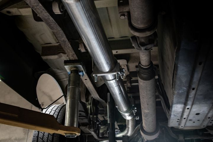 Image 8: Sinister Diesel 4 inch Stainless Steel CAT-Back Exhaust Kit for 2003-2007 Ford Powerstroke 6.0L