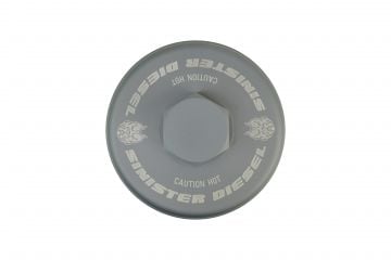 Sinister Diesel Fuel Filter Cap for 2008-2010 Ford Powerstroke 6.4L (Gray)