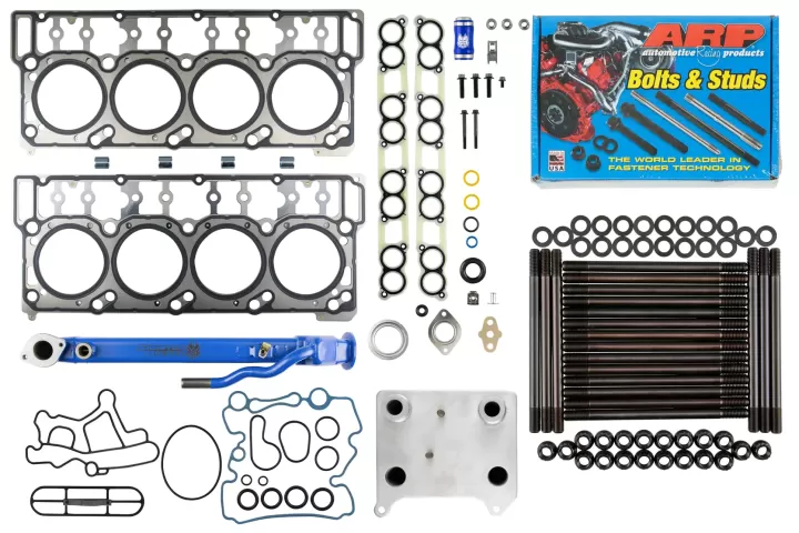 Image 1: Sinister Diesel Complete Solution® Kit for 2004-2007 6.0L Powerstroke w/18mm Head Gaskets (Blue)