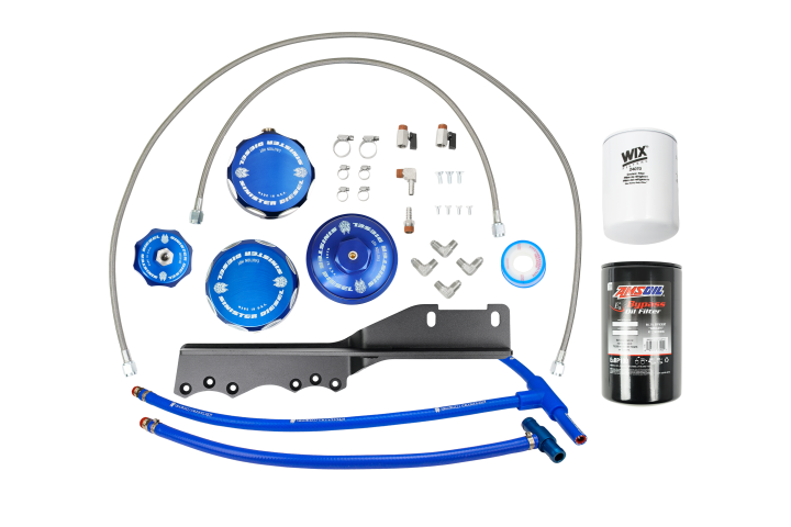 Image 1: Sinister Diesel Oil Filter & Coolant Filtration System for 2003-2007 Ford Powerstroke 6.0L