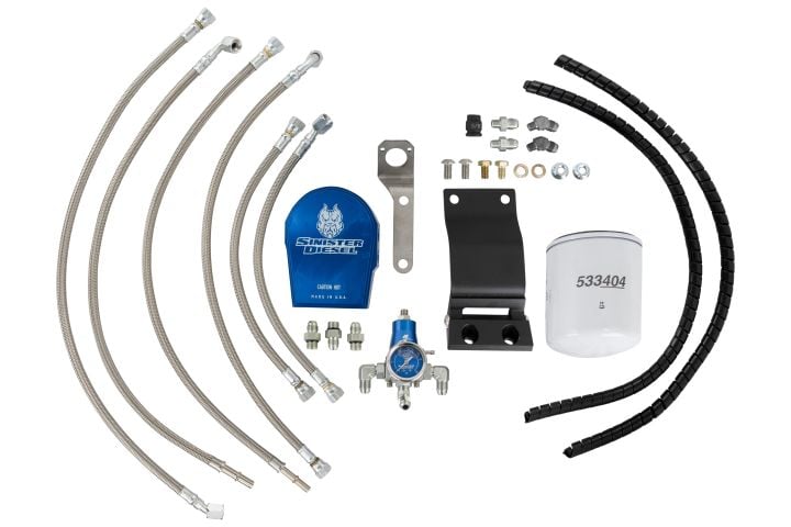 Image 1: Sinister Diesel Regulated Fuel Return Kit for 99-03 Ford Powerstroke 7.3L w/ Integrated Fuel Filter