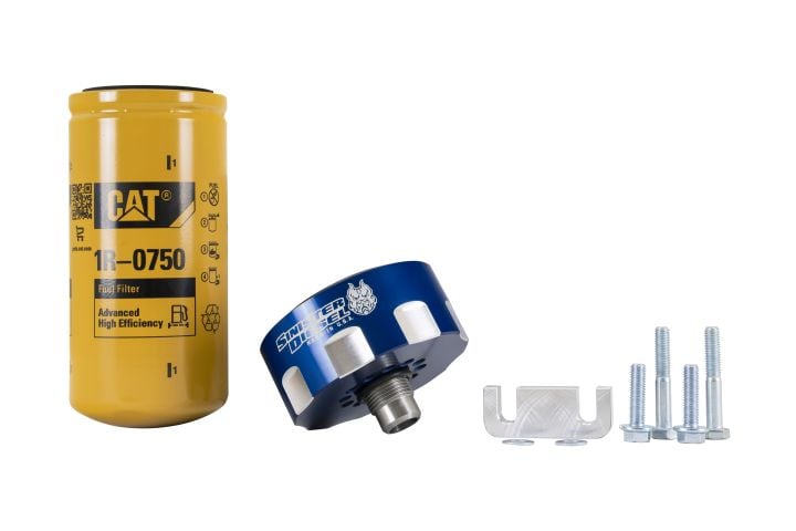 Image 3: Sinister Diesel CAT Fuel Filter Adapter for 2001-2016 GM Duramax 6.6L