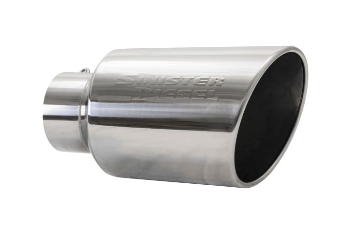 Image 3: Sinister Diesel Polished 304 Stainless Steel Exhaust Tip (5" to 8")