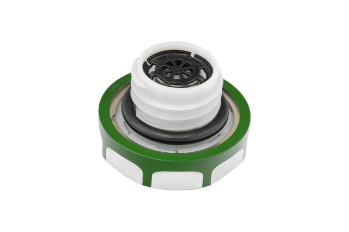 Image 4: Sinister Diesel Fuel Cap for 1999-2007 & 2020-2023  Ford 7.3L, 6.0L, 6.7L Powerstroke (Green)