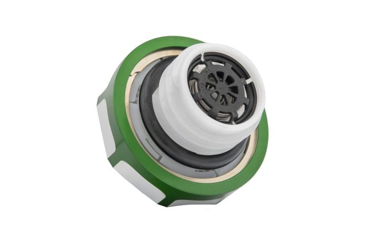 Image 6: Sinister Diesel Fuel Cap for 1999-2007 & 2020-2023  Ford 7.3L, 6.0L, 6.7L Powerstroke (Green)