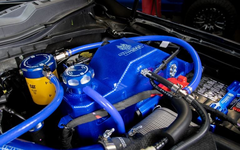 Image 2: Sinister Diesel Coolant Reservoir (Degas) for 2017-2023 Ford Powerstroke 6.7L