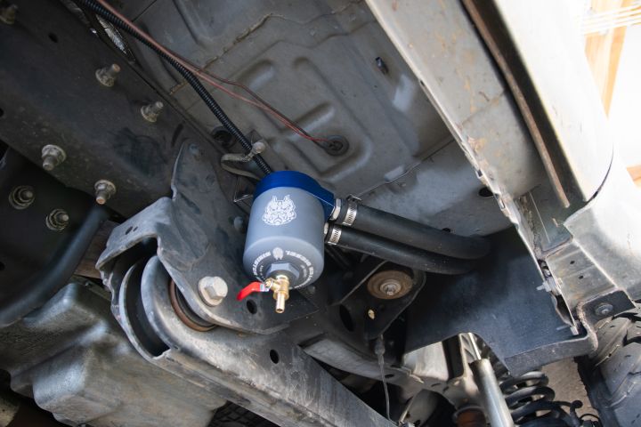 Image 3: Sinister Diesel Billet Catch Can for 2008-2010 Ford Powerstroke F250/F350 6.4
