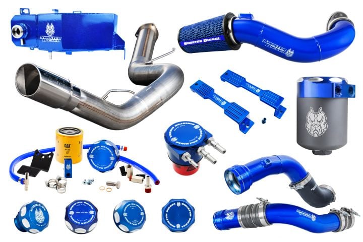 Sinister Diesel Complete Blue Package for 2017–2019 Ford Powerstroke 6.7L