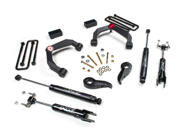 Image 2: Zone Offroad 3" Adventure Series UCA Lift System W/ Top Mounted Overload Springs For GM DURAMAX 2011