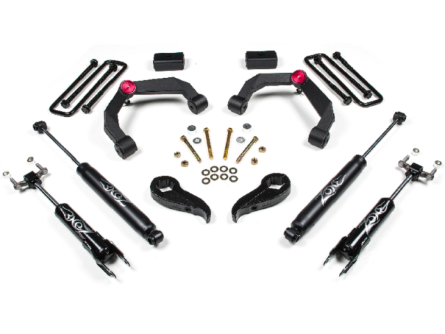Image 3: Zone Offroad 3" Adventure Series UCA Lift System W/ Top Mounted Overload Springs For GM DURAMAX 2011
