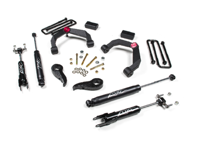 Image 5: Zone Offroad 3" Adventure Series UCA Lift System W/ Top Mounted Overload Springs For GM DURAMAX 2011