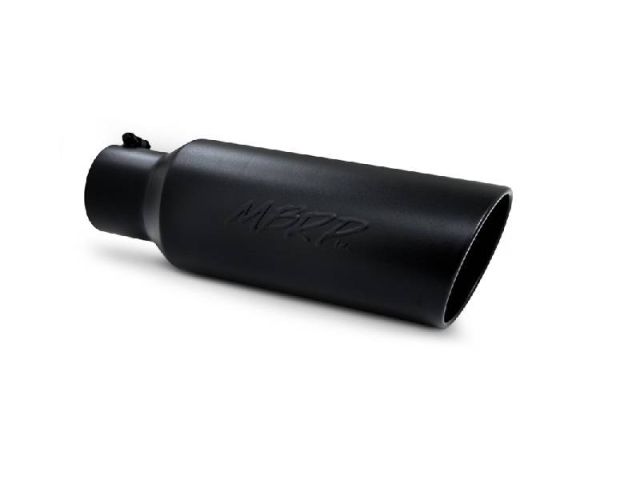 Image 1: MBRP 4" x 6" Rolled Angle Tip (18") (Black)