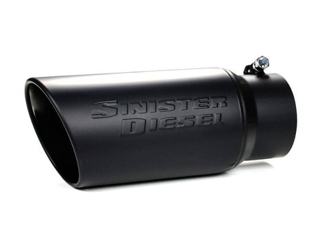 Image 1: Sinister Diesel Black Ceramic Coated Stainless Steel Exhaust Tip (4" to 5")