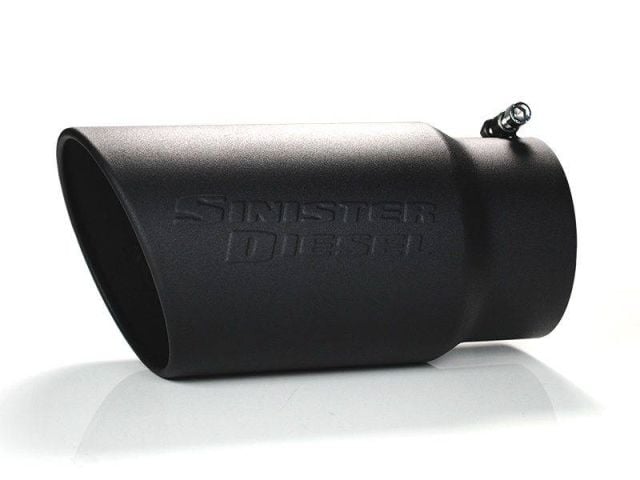 Image 1: Sinister Diesel Black Ceramic Coated Stainless Steel Exhaust Tip (5" to 6")