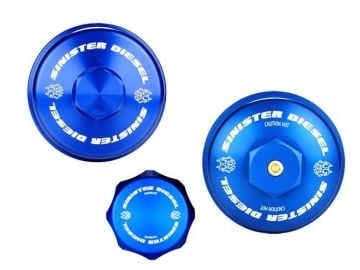 Sinister Diesel Billet Blue Cap Kit for Ford Powerstroke 2008-2010 6.4L