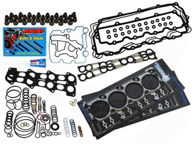 Image 1: Sinister Diesel Heads Up Kit w/ Black Diamond Head Gaskets and ARP Head Studs for 2006-2007 6.0L Pow