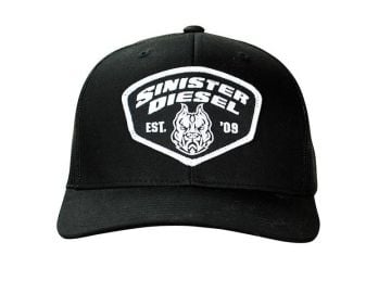 Sinister Diesel Black and White 6 Panel Snapback Hat