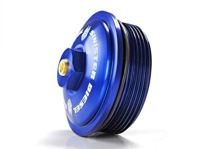 Image 5: Sinister Diesel Fuel Filter Cap for 2003-2007 Ford Powerstroke 6.0L