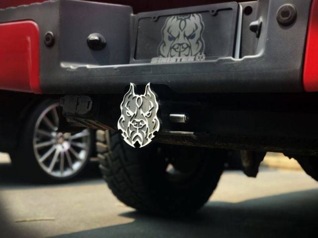 Image 2: Sinister Diesel Pitbull Hitch Cover (Gray)