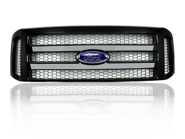 Image 2: MKM Customs Modified 2007 Grille, for Ford Powerstroke 1999-2004 Superduty/Excursion (Primer Finish)