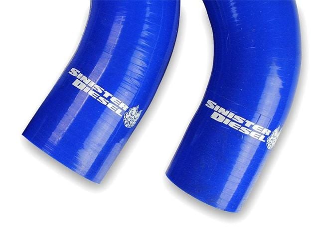 Image 3: Sinister Diesel Radiator Hose Kit for 2005-2007 Ford Powerstroke 6.0L - 2WD Only (Blue)