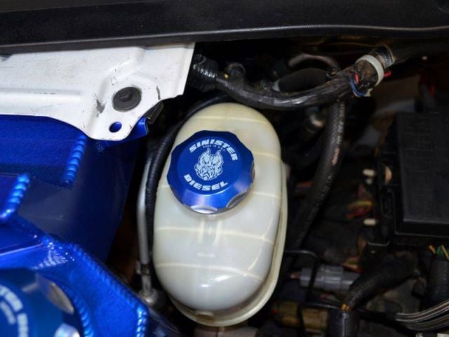 Image 4: Sinister Diesel Brake Master Cylinder Cap for 1999-2016 Ford Powerstroke