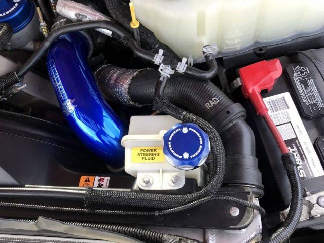 Image 3: Sinister Diesel Power Steering Cap for 2008-2023 Ford Powerstroke 6.4/6.7L