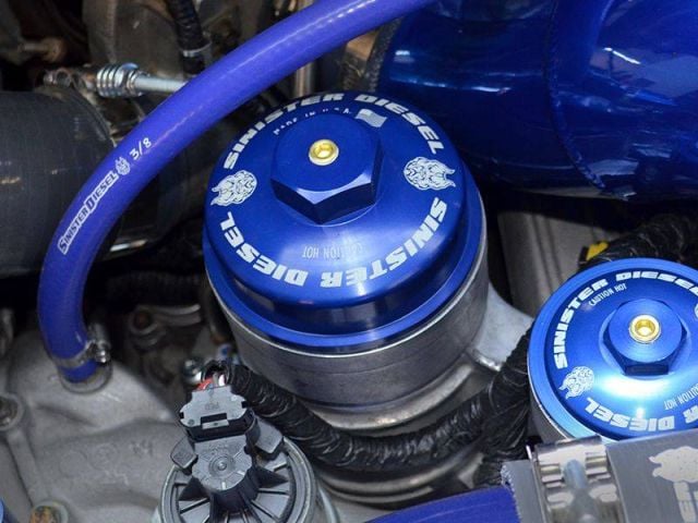 Image 3: Sinister Diesel Oil Filter Cap for 2003-2010 Ford Powerstroke 6.0L/6.4L